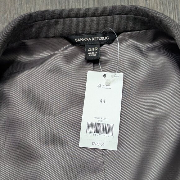 Banana Republic | Elegant Dark Brown/Charcoal Blazer | 100% Wool Shell - Picture 4 of 7